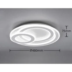 LED-plafondi Trio Mita, Ø50cm, mattavalkoinen