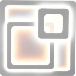 LED-plafondi Trio Mita, 51,5x51,5cm, mattavalkoinen