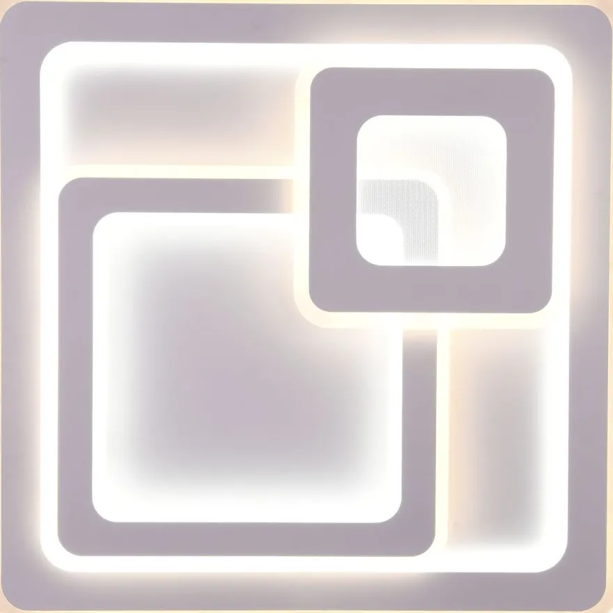 LED-plafondi Trio Mita, 51,5x51,5cm, mattavalkoinen