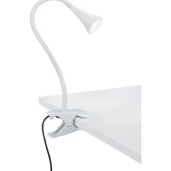 LED-pöytävalaisin Trio Viper, 62x350 mm, valkoinen nipistimellä