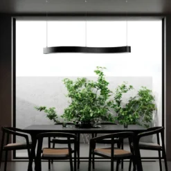 LED-riippuvalaisin Linento Lighting Wave-15505, 121cm, 3000K, musta