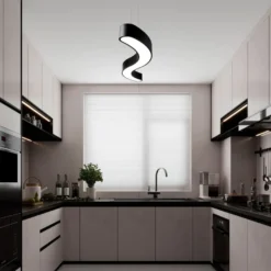LED-riippuvalaisin Linento Lighting Wave-15505, 121cm, 3000K, musta