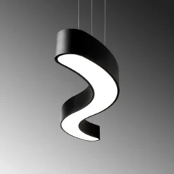 LED-riippuvalaisin Linento Lighting Wave-15505, 121cm, 3000K, musta