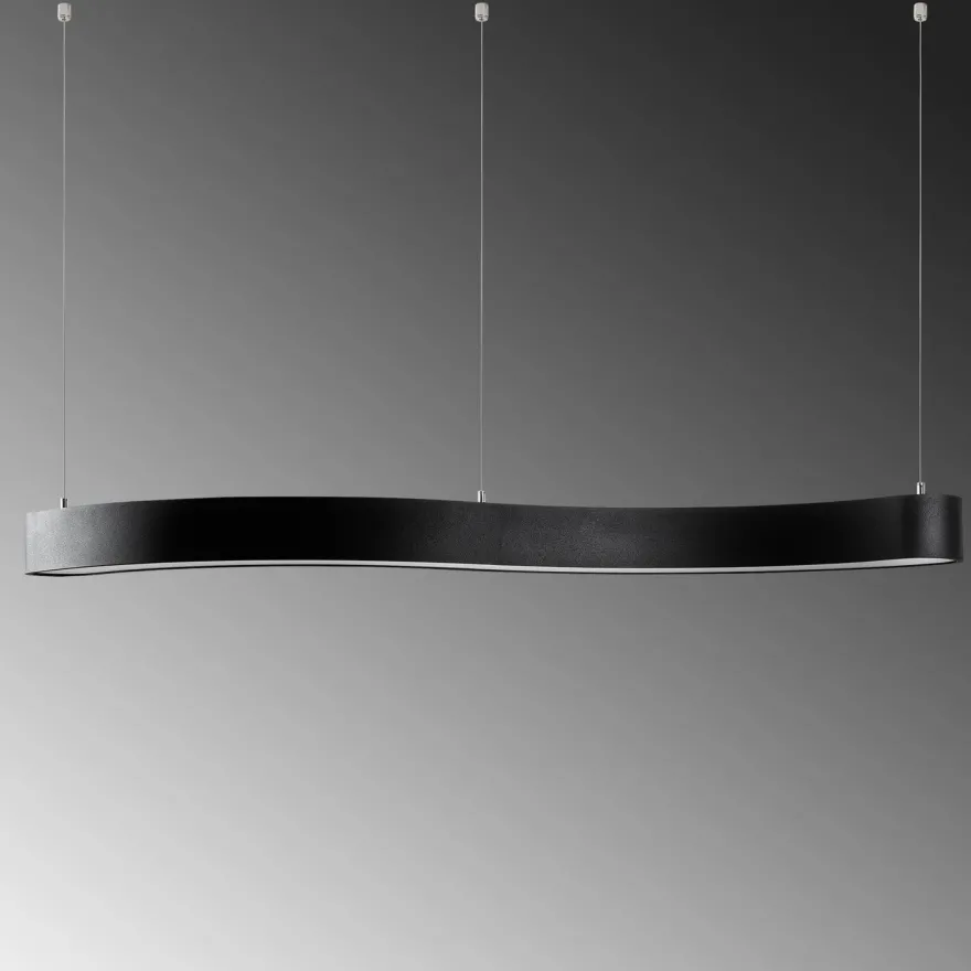 LED-riippuvalaisin Linento Lighting Wave-15505, 121cm, 3000K, musta