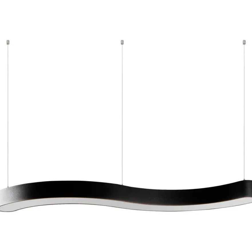 LED-riippuvalaisin Linento Lighting Wave-15505, 121cm, 3000K, musta