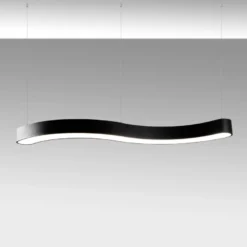 LED-riippuvalaisin Linento Lighting Wave-15505, 121cm, 3000K, musta