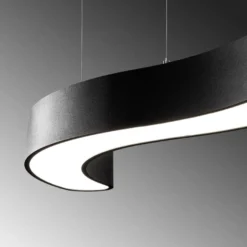 LED-riippuvalaisin Linento Lighting Wave-15505, 121cm, 3000K, musta