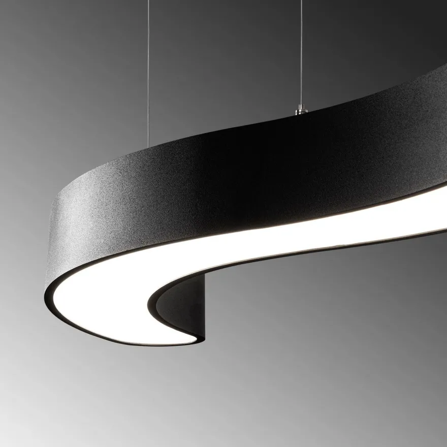 LED-riippuvalaisin Linento Lighting Wave-15505, 121cm, 3000K, musta