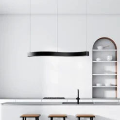 LED-riippuvalaisin Linento Lighting Wave-15505, 121cm, 3000K, musta