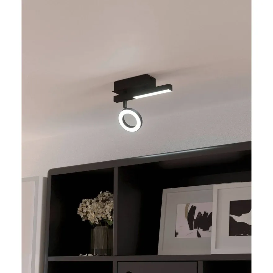 LED-Spottivalaisin Eglo Cardillio 2, 2.2W, 22,5x6,5x16,5cm, musta/valkoinen