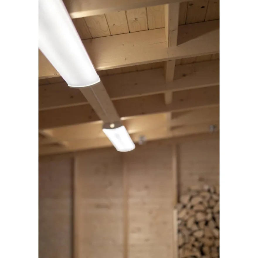 LED-teollisuusvalaisin Hide-a-lite Liteline Basic 1200 S, tunnistimella, 4000K, IP44, valkoinen