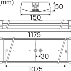 LED-teollisuusvalaisin Hide-a-lite Liteline Basic 1200 S, tunnistimella, 4000K, IP44, valkoinen