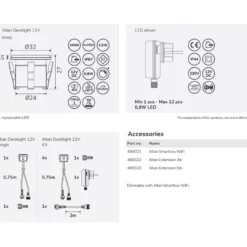 LED-terassivalo Llitt Allan Decklight, alumiini
