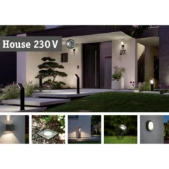 LED-ulkoseinävalaisin liike- ja hämärätunnistimella Paulmann Circula, Smart Home Zigbee 3.0, IP44, 32cm, antrasiitti