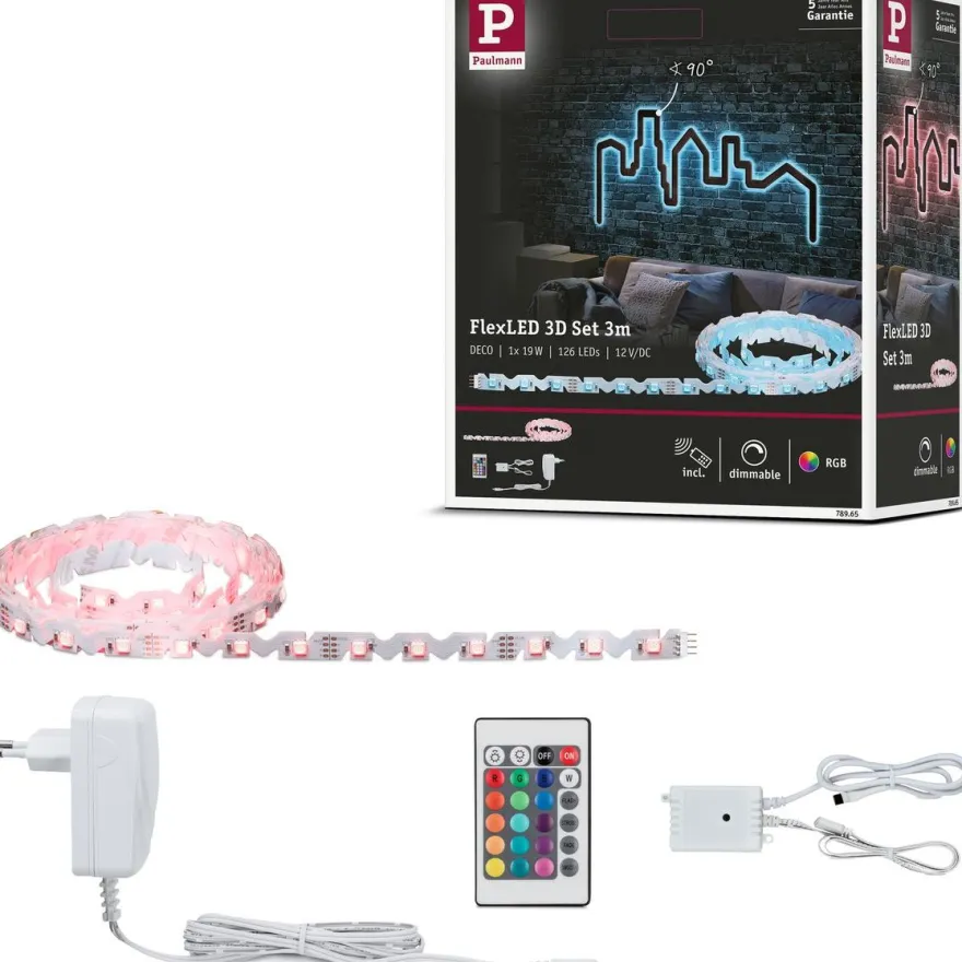 LED-valonauha Paulmann FlexLED 3D, RGB, 36VA, eri kokoja