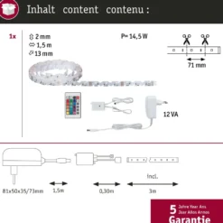 LED-valonauha Paulmann FlexLED 3D, RGB, 36VA, eri kokoja