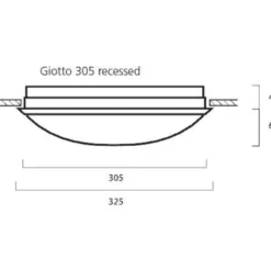 LED-yleisvalaisin Lumiance Giotto, ø305mm, uppoasennettava, 19W, 3000K, IP44, valkoinen