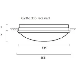 LED-yleisvalaisin Lumiance Giotto, ø335mm, uppoasennettava, 23W, 4000K, IP44, valkoinen