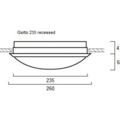 LED-yleisvalaisin Lumiance Giotto 235, ø265mm, uppoasennettava, 12W, 4000K, IP44, valkoinen