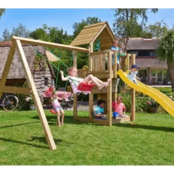 Leikkikeskus Jungle Gym Cubby ja Swing Module X'tra, sis. liukumäen