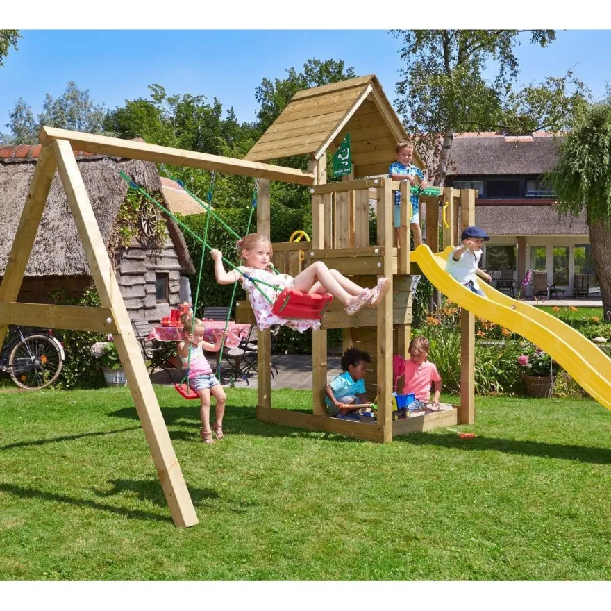 Leikkikeskus Jungle Gym Cubby ja Swing Module X'tra, sis. liukumäen