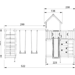 Leikkitorni Jungle Gym Mansion 2.1, 2-Climb Module 220, ilman liukumäkeä