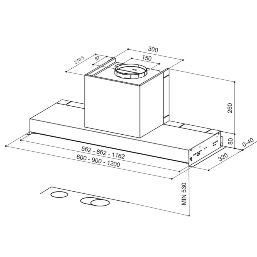 Liesituuletin Faber In-Nova Comfort EG6 X A60, 60 cm, ruostumaon teräs