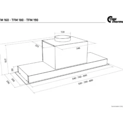 Liesituuletin Thermex TFM 160, 600 mm, sisäinen moottori, rst