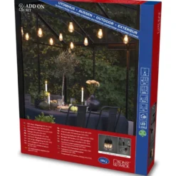 Lisävalosarja Konstsmide Pergola, 10-osainen, himmennettävä