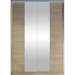 Liukuovivaatekaappi Nomla LINO II, LED-valaistuksella, peilillä, 120x200cm