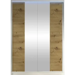 Liukuovivaatekaappi Nomla LINO II, LED-valaistuksella, peilillä, 120x200cm