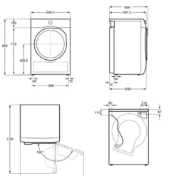 Lämpöpumppukuivausrumpu Electrolux EDI731O95O, 60cm, 9kg, valkoinen