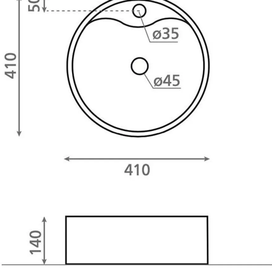 Malja-allas Bathco Nasca Ø410mmvalkoinen