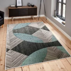 Matto Linento Woosonil047, 160x230cm, sininen/harmaa