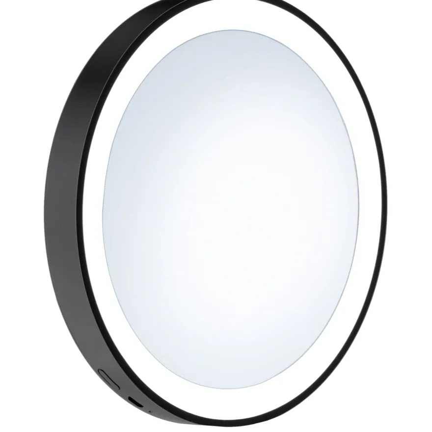 Meikkipeili LED-valolla Smedbo Outline, akkukäyttöinen, mattamusta