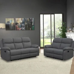 Mekanismisohva Home4You Rex, 2-istuttava, tummanharmaa