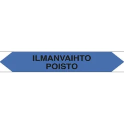 Merkintätarra/putkistotarra "Ilmanvaihto poisto", 16x2.5cm, 5kpl
