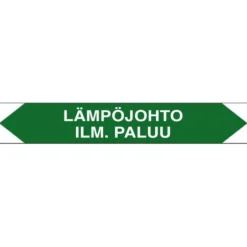 Merkintätarra/putkistotarra "Lämpöjohto ilm. paluu", 16x2.5cm, 5kpl