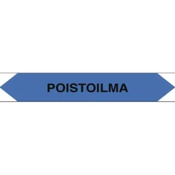 Merkintätarra/putkistotarra "Poistoilma", 16x2.5cm, 5kpl