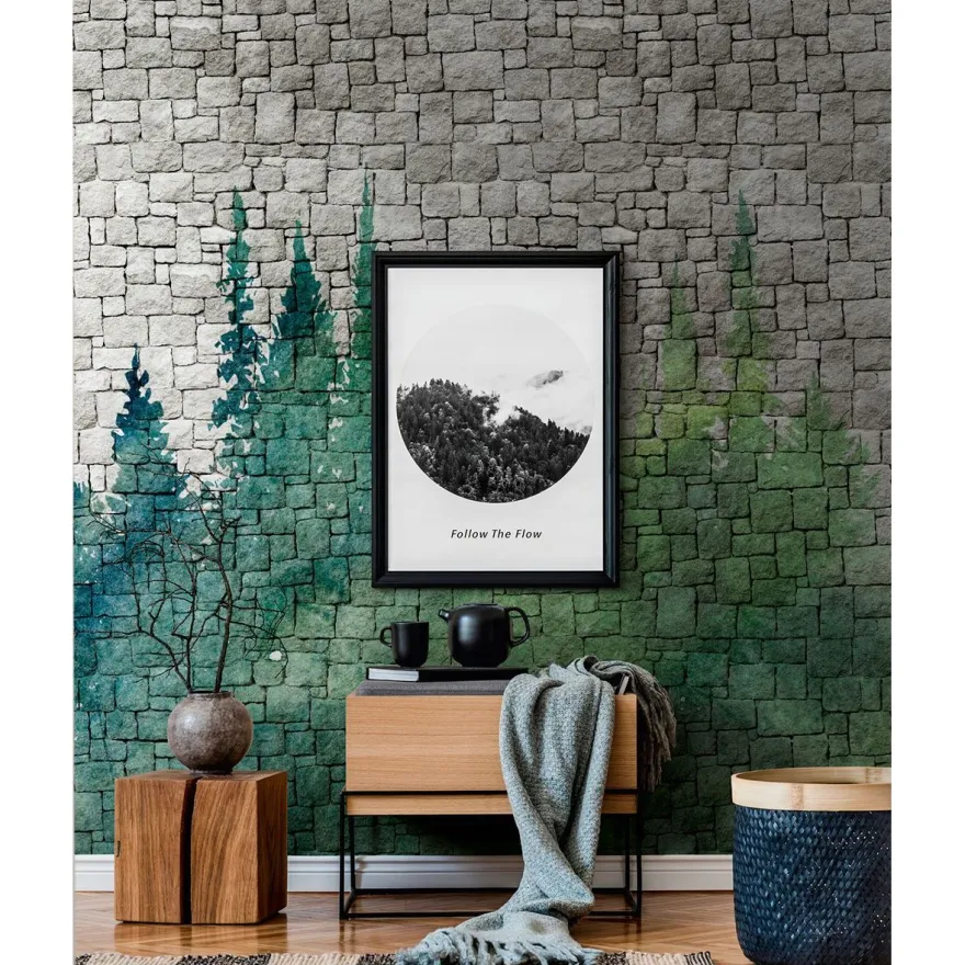 Metsätapetti A.S. Creation THE WALL 38245-1, 371x280cm, vihreä