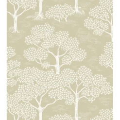 Metsätapetti Littlephant Woodland Notes, vaaleankeltainen