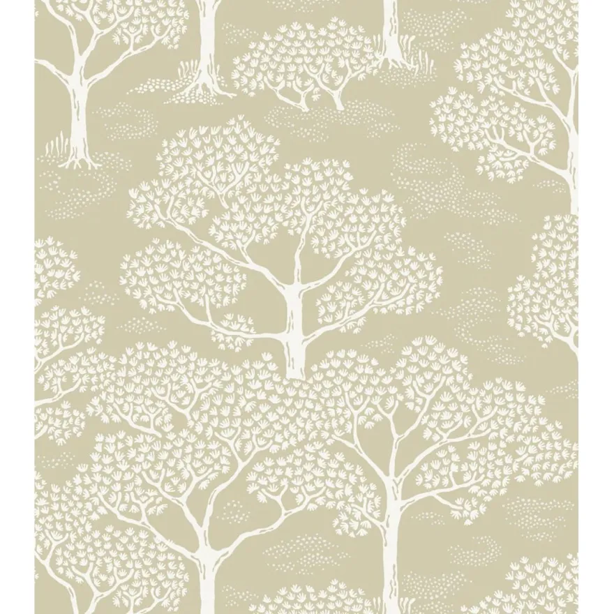Metsätapetti Littlephant Woodland Notes, vaaleankeltainen