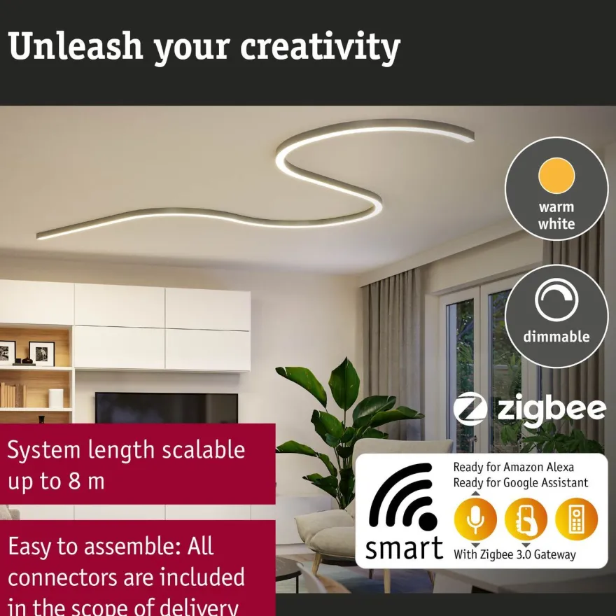 Modulaarinen LED-profiilivalaisin Linion Power Channel syöttävä Zigbee 230/24V 150VA 1m