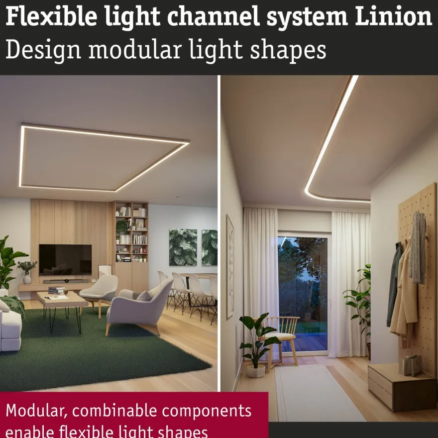 Modulaarinen LED-profiilivalaisin Linion Power Channel syöttävä Zigbee 230/24V 150VA 1m