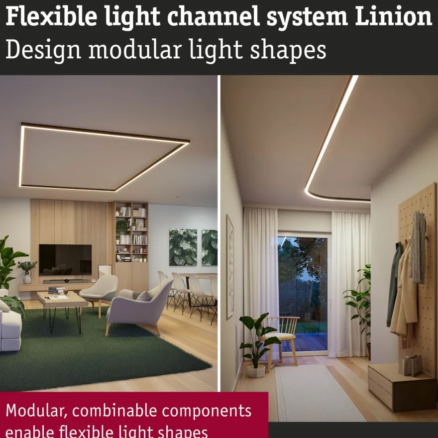 Modulaarinen LED-profiilivalaisin Linion Power Channel syöttävä Zigbee 230/24V 150VA 1m