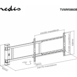 Moottoroitu TV-seinäteline Nedis TVWM5860BK 32-75"