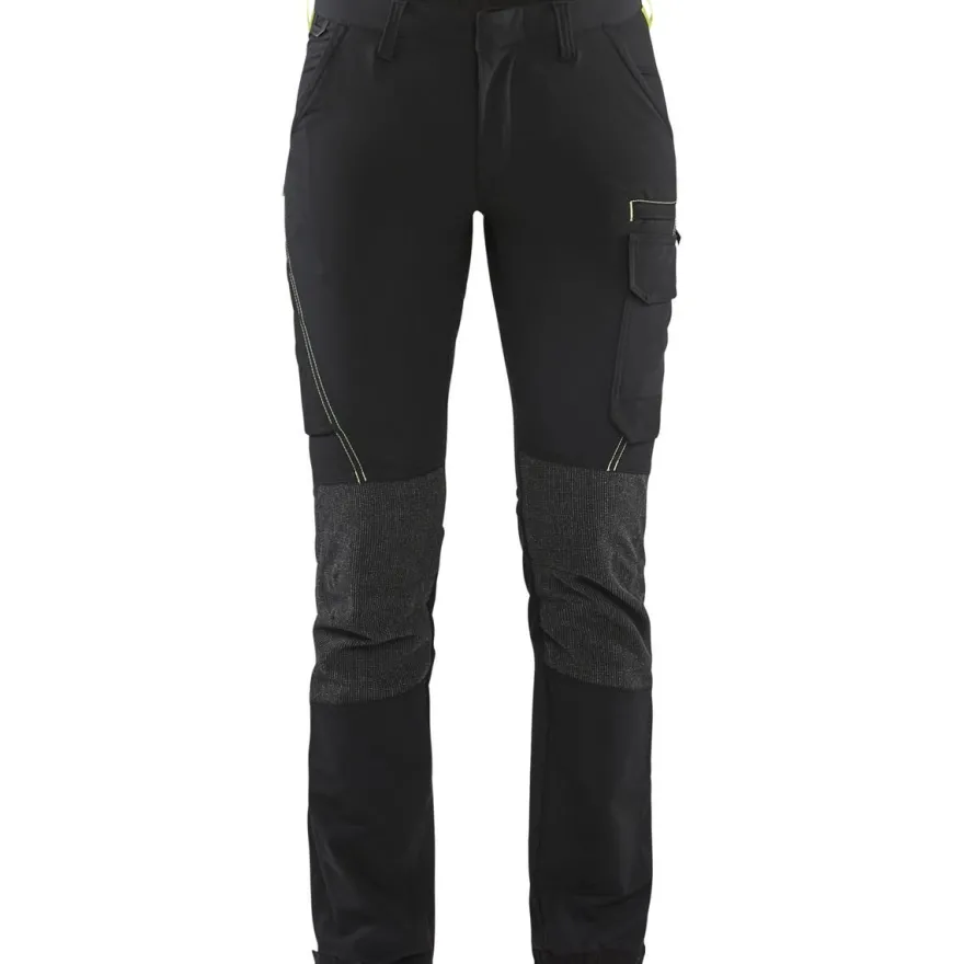 Naisten housut Blåkläder 7122 Stretch, musta/keltainen