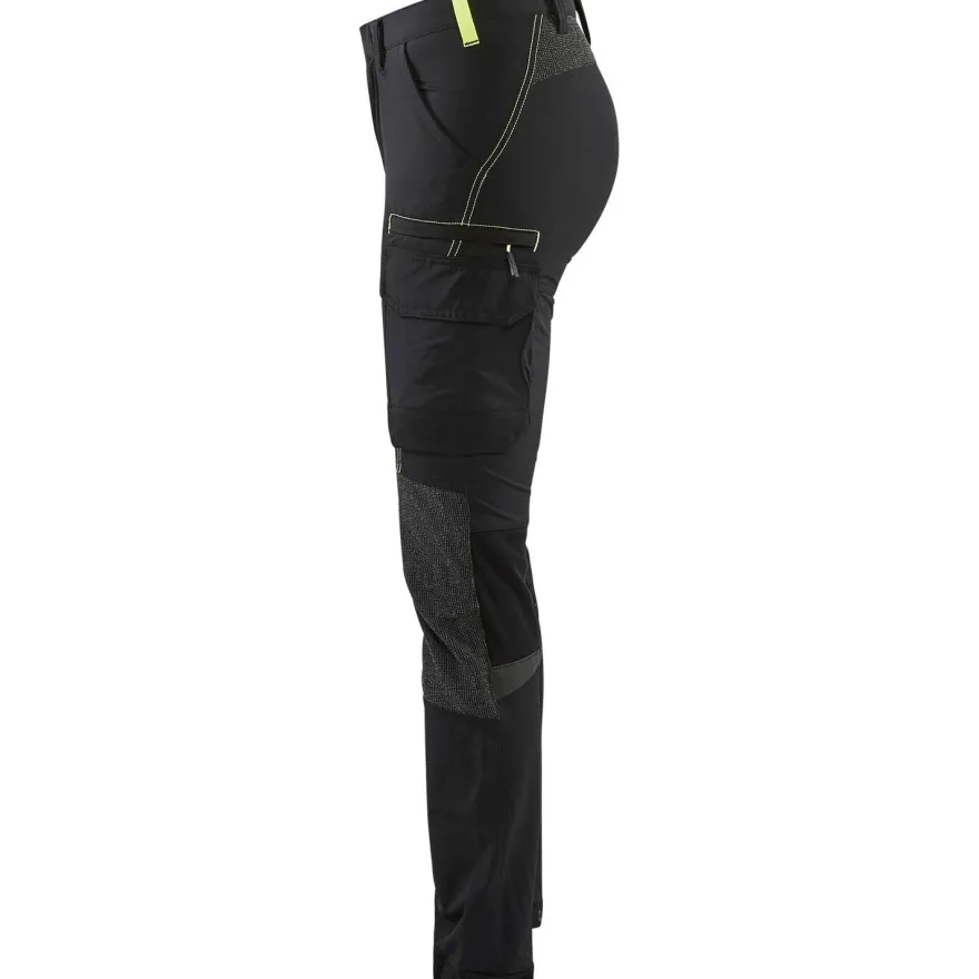 Naisten housut Blåkläder 7122 Stretch, musta/keltainen