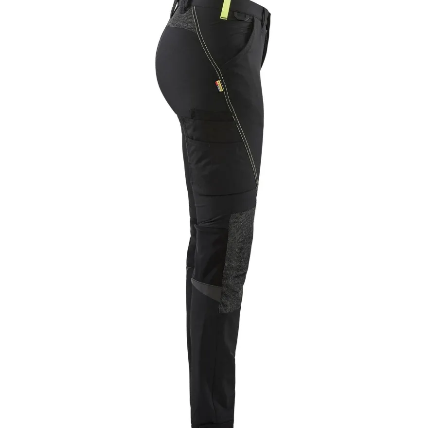 Naisten housut Blåkläder 7122 Stretch, musta/keltainen