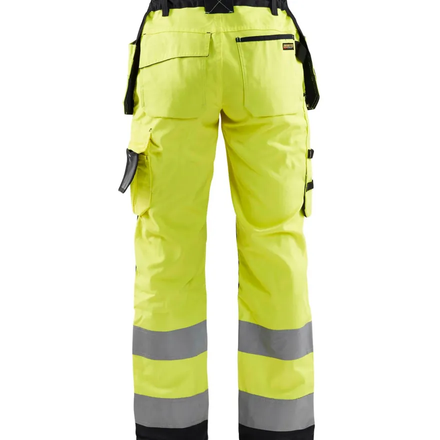 Naisten riipputaskuhousut Blåkläder 7156 Highvis, huomiokeltainen/musta